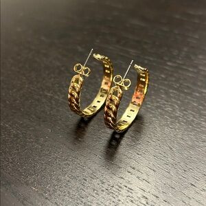 Electric Picks Gold Esquire Hoop Earrings